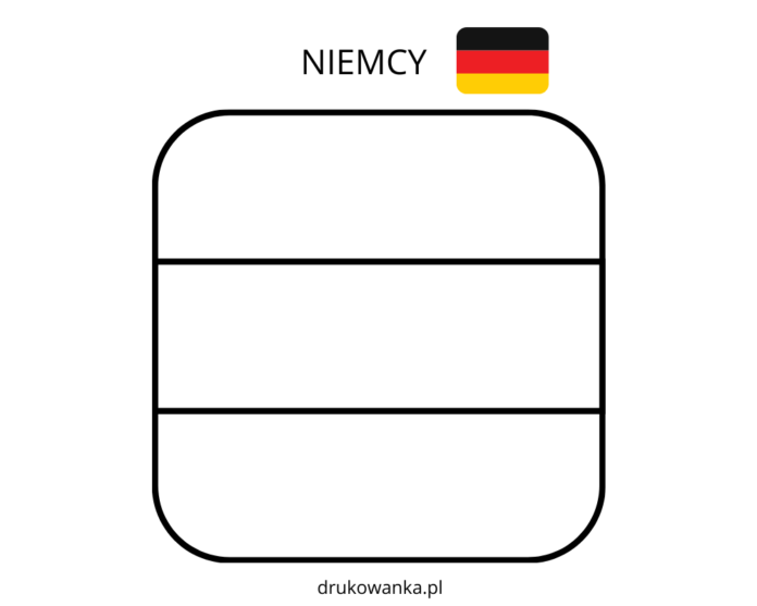 Nemecká vlajka na vyfarbenie k vytlačeniu