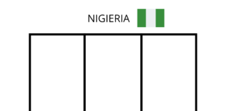 libro para colorear de la bandera nigeriana para imprimir