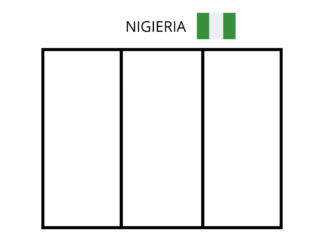 ナイジェリア国旗の塗り絵プリント