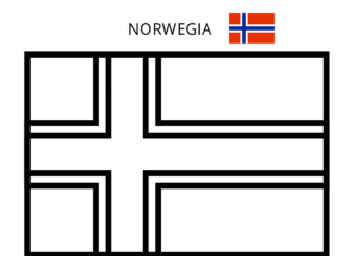 flaga norwegii kolorowanka do drukowania