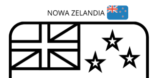 farvelægningsbog med det new zealandske flag til udskrivning