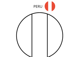 flaga peru kolorowanka do drukowania