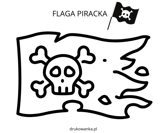 pirátska vlajka na vyfarbenie kníh na vytlačenie