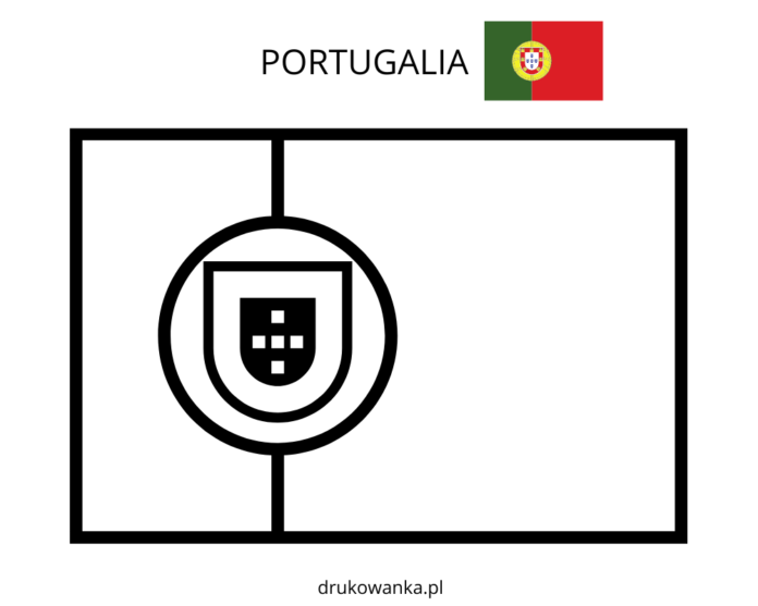 bandeira de portugal página para colorir imprimível