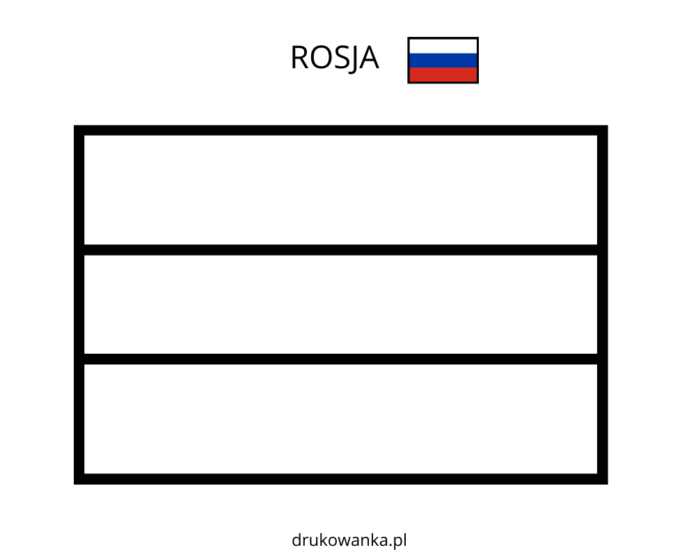 flaga rosji kolorowanka do drukowania