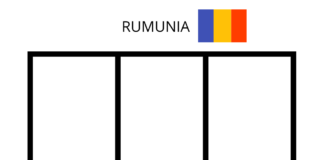 página colorida com bandeira romaniana imprimível