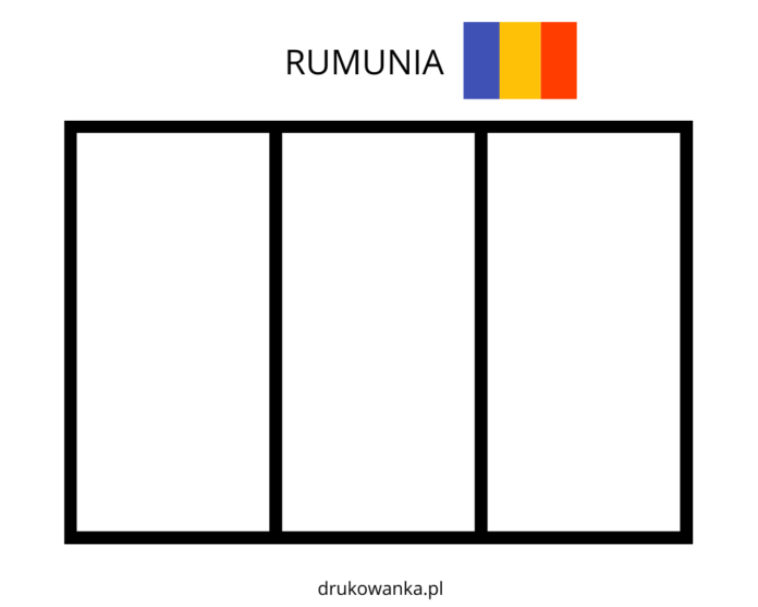 Omaľovánky s rumunskou vlajkou na vytlačenie