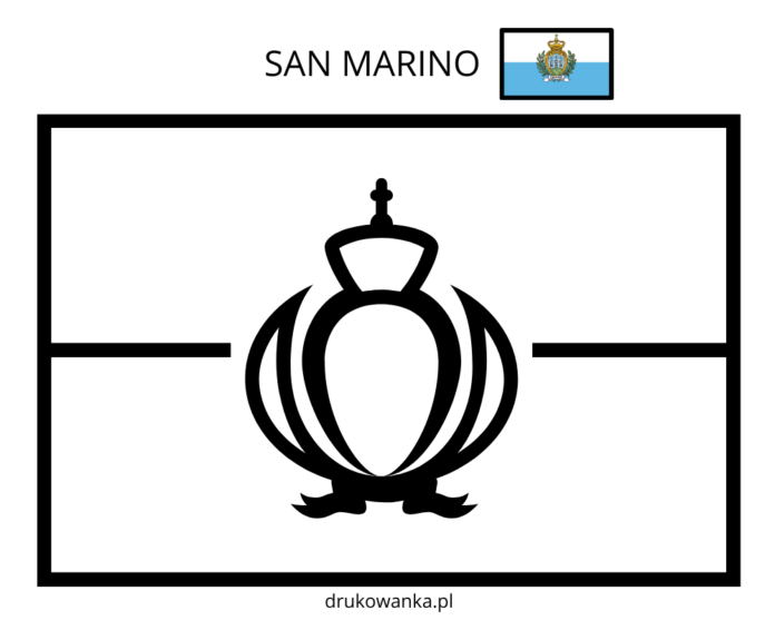 San marino lippu värityskirja tulostettava