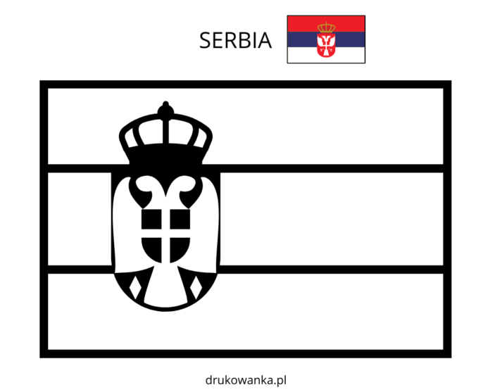 página para colorir a bandeira da sérvia imprimível