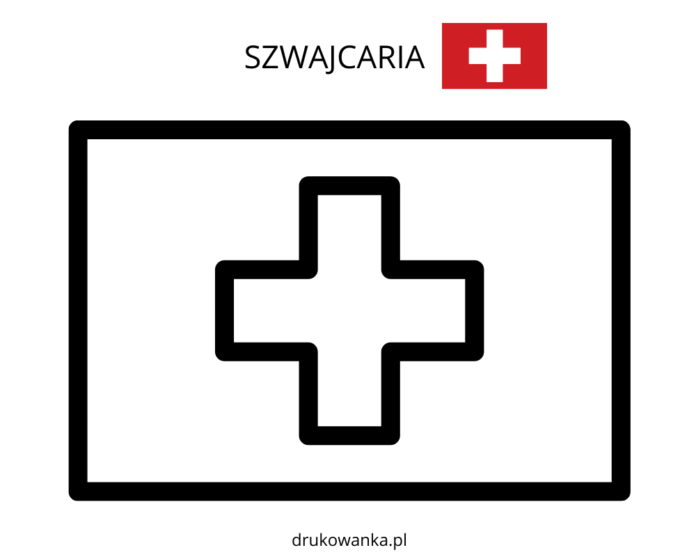 flaga szwajcarii kolorowanka do drukowania