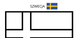 flaga szwecjii kolorowanka do drukowania