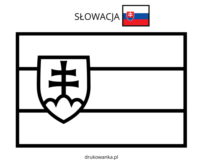 flaga słowacjii kolorowanka do drukowania