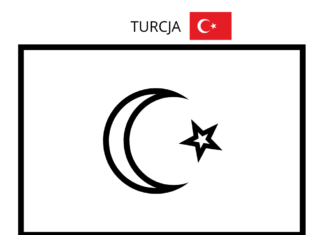 flaga turcjii kolorowanka do drukowania