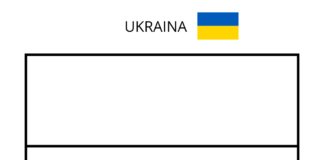 Ukrainas flagga målarbok att skriva ut