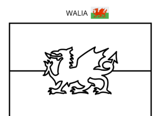 bandiera del Galles da colorare libro da stampare