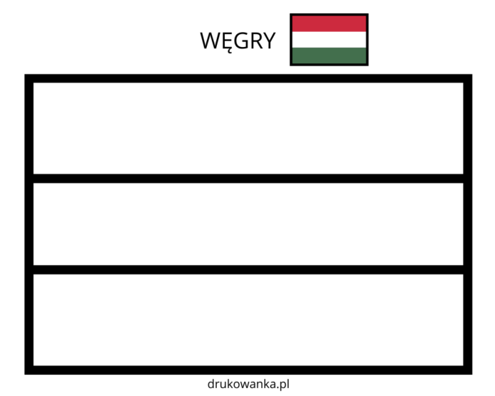 ハンガリーの旗 塗り絵