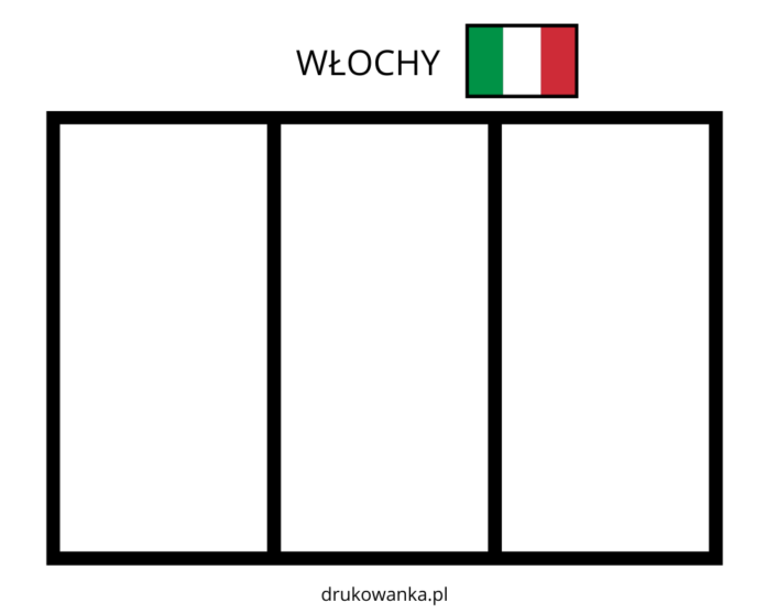 talianska vlajka na vyfarbenie k vytlačeniu