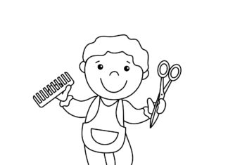 hairdresser for kids coloring book to print