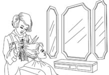 hairdresser models hair colouring book to print