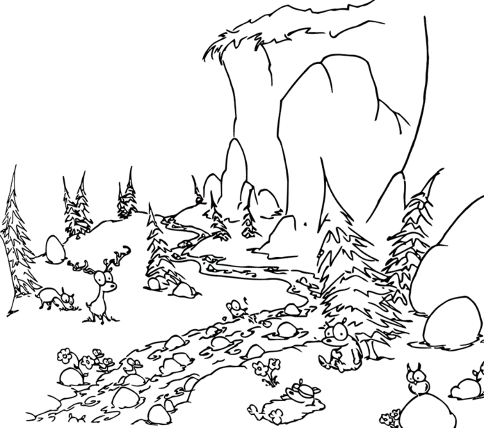 Coloring Book Mountains for kids to print and online