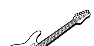 bass guitar coloring book to print