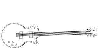 guitar illustration malebog til udskrivning