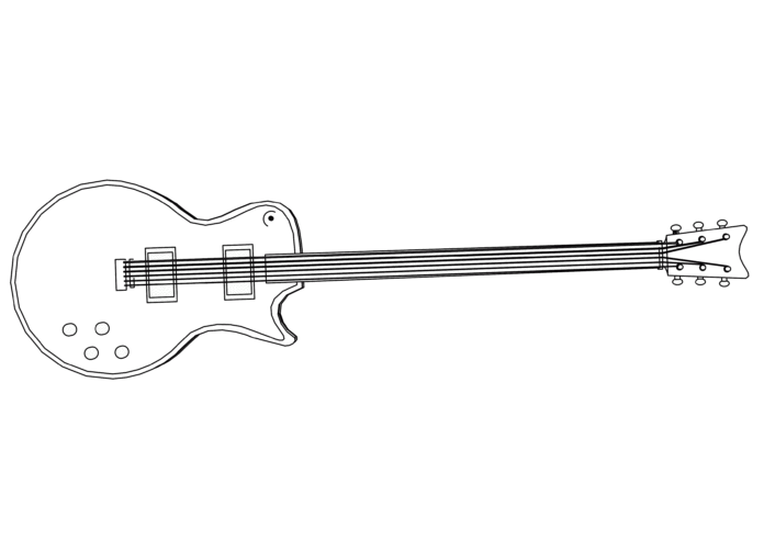 gitara ilustrácie omaľovánky k vytlačeniu