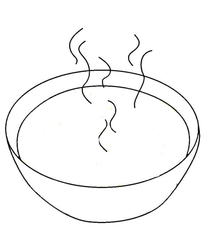 horúca polievka omaľovánky k vytlačeniu