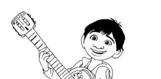 guitar playing coloring book to print