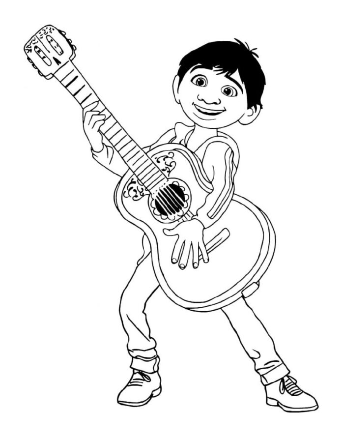 guitar playing coloring book to print