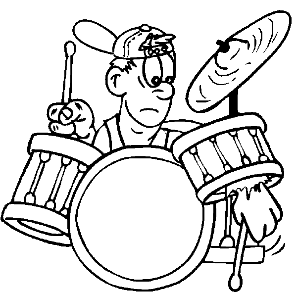 playing drums coloring book printable