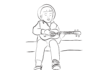 playing the ukulele printable 塗り絵の本