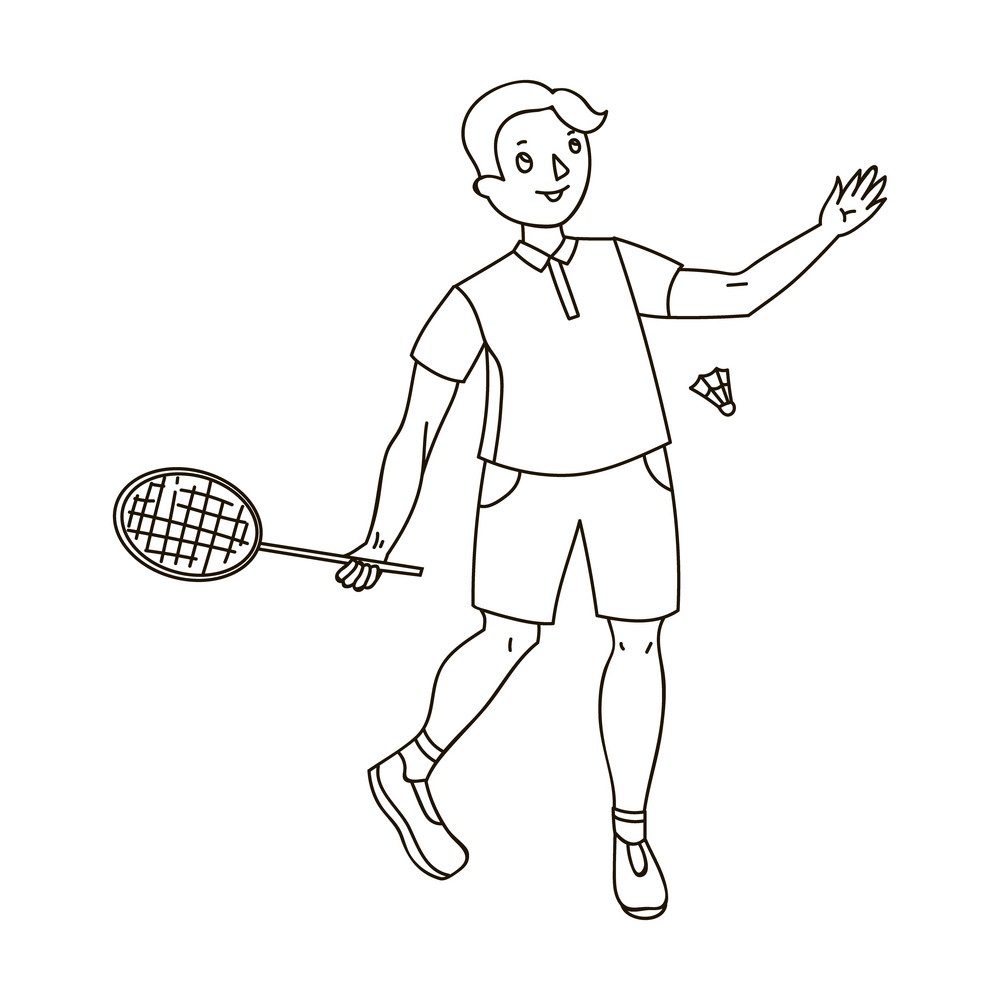 Coloring Book Badminton Game to print and online