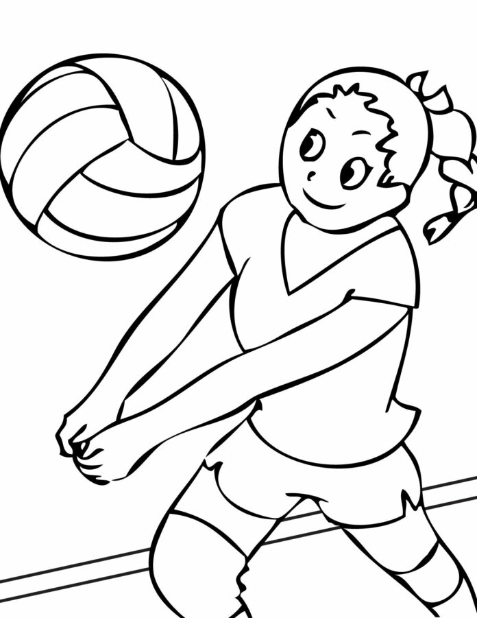 Volleyballspiel Malbuch zum Ausdrucken