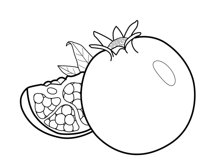 Gránátalma gyümölcs nyomtatható kép