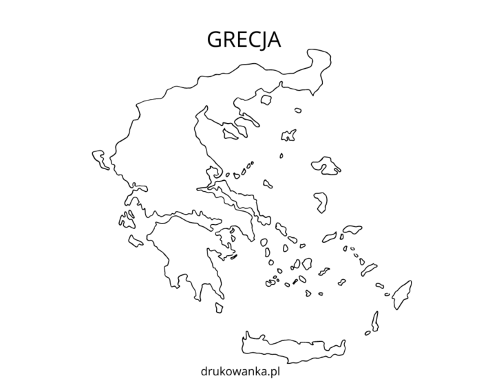 folha colorida de mapa grego para impressão