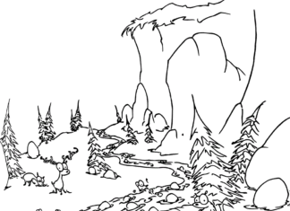 mountains for kids coloring book to print
