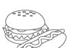 ハンバーガーとホットドッグの塗り絵プリント