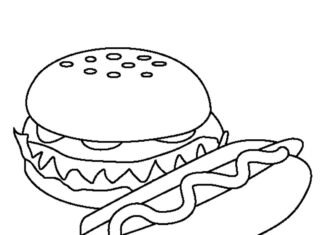 hamburger a hot dog omalovánky k vytisknutí