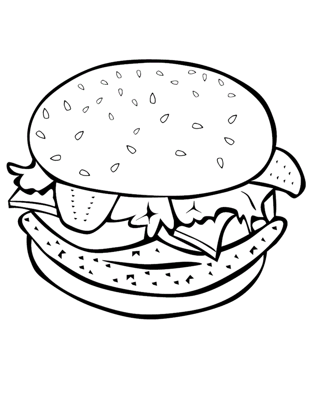livre à colorier hamburger à imprimer
