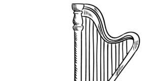 harp coloring book to print