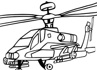 stridshelikopter färgläggningsbok som kan skrivas ut