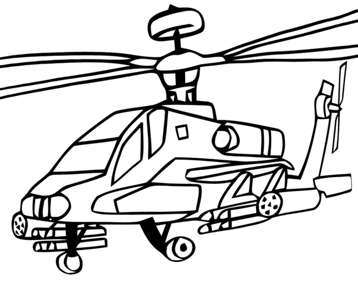 harci helikopter színező könyv nyomtatható
