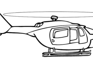 helikopteri lapsille värityskirja tulostettava