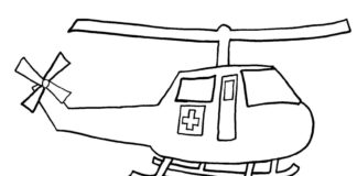 medical helicopter coloring book to print