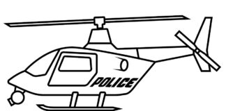 police helicopter coloring book to print