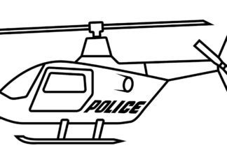 livro colorido de helicóptero da polícia para imprimir