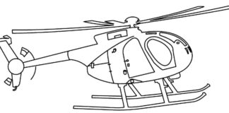 helicopter drawing coloring book to print