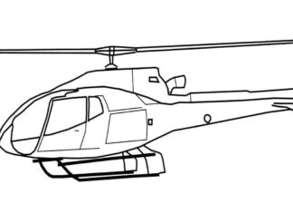 vojenská helikoptéra na vyfarbenie k vytlačeniu