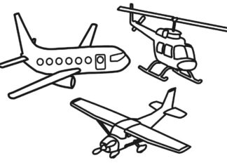 Hubschrauber Hubschrauber und Flugzeug Malbuch zum Ausdrucken